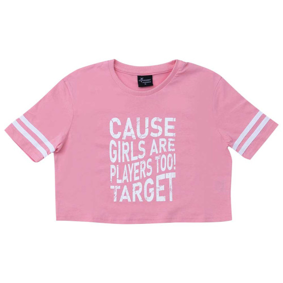 Target Παιδικό σετ Girls Crop Top & Shorts Single Jersey "Players'' Set